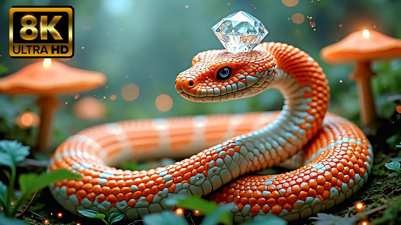 Ultra-Realistic Diamond-Head Snake in a Magical Forest | 4K 8K 12K UHD Fantasy Wildlife