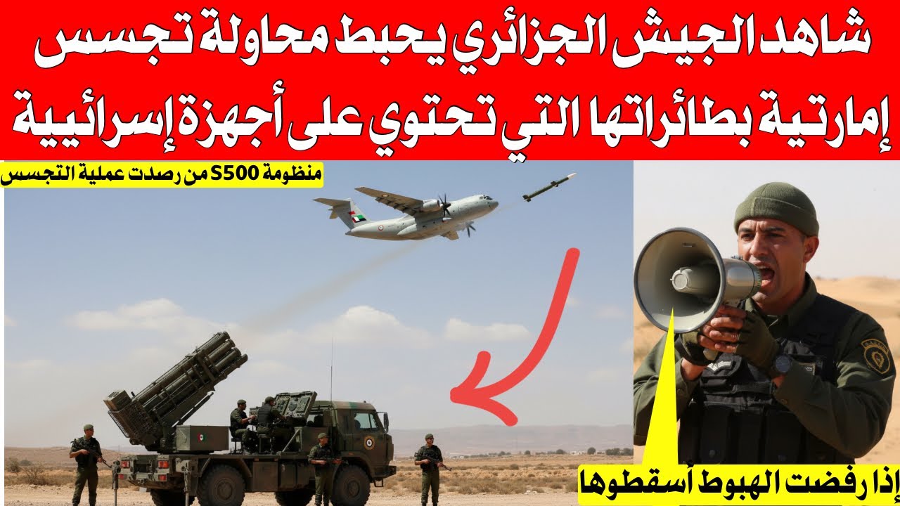 شاهد الجيش الجزائري يحبط محاولة تج،،،سس من الطائرات الإماراتية التي تحمل أجهزة صوصية