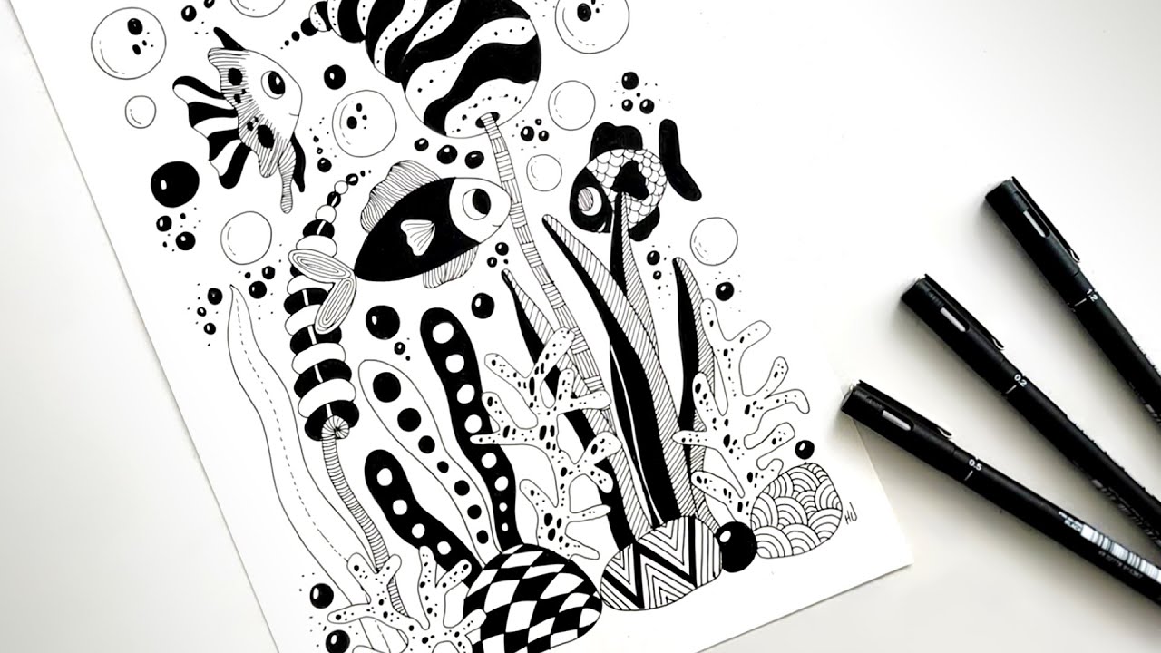 Zen doodle art for beginners ♡ zentangle art ♡ tangle drawing ♡ zendoodles