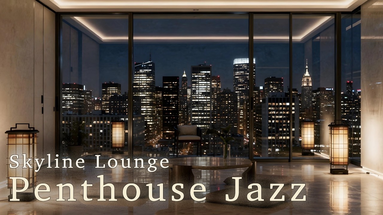 [4K] Skyline Lounge Jazz &mdash; New York Luxury Penthouse Jazz | Above The City Jazz