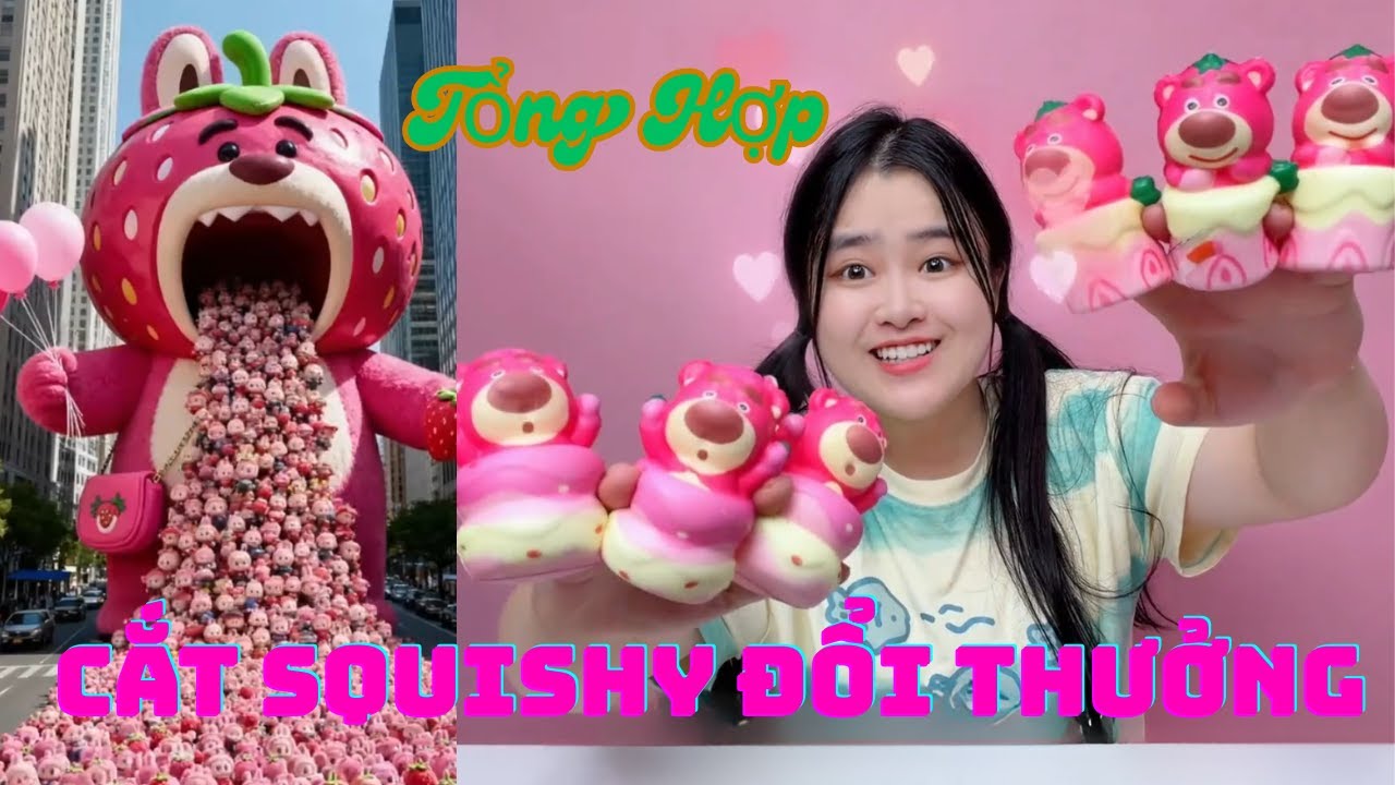 ❤️🍒📢Cắt Squishy Gấu Dâu và La Bu BU Tìm Thấy Kho Báu Vô Cùng Vui Nhộn