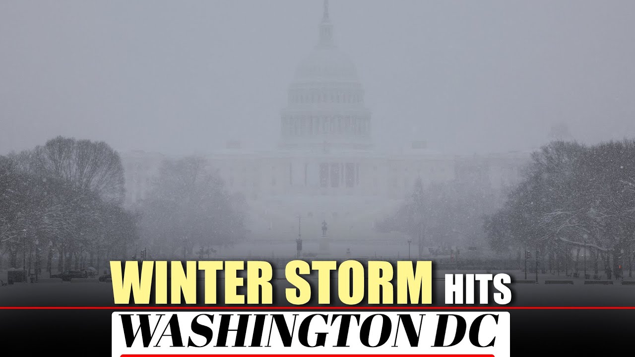 Winter storm live: Snowy view of the U.S. Capitol after onset of a winter storm in Washington, D.C