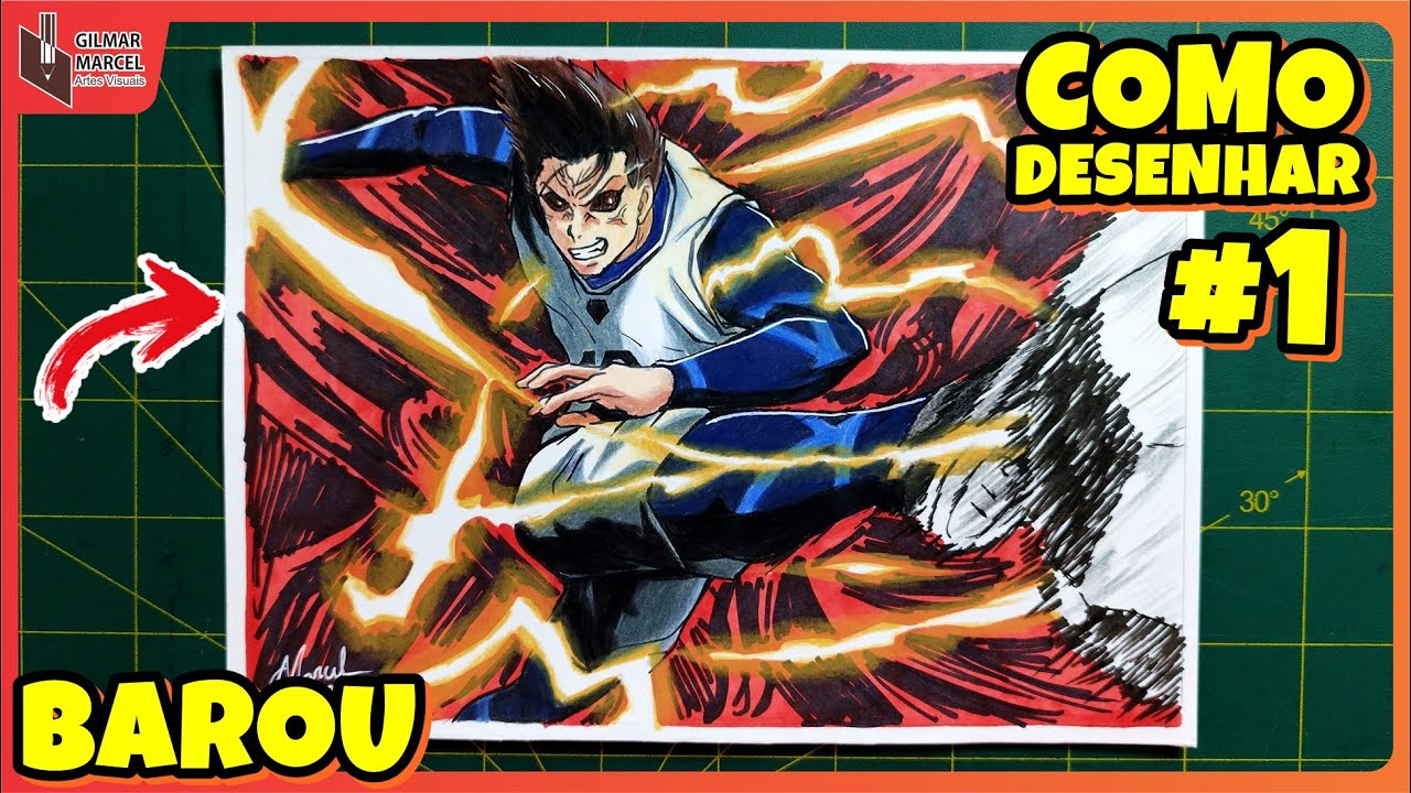 COMO DESENHAR O BAROU ANIME BLUE LOCK PASSO A PASSO COMPLETO #1