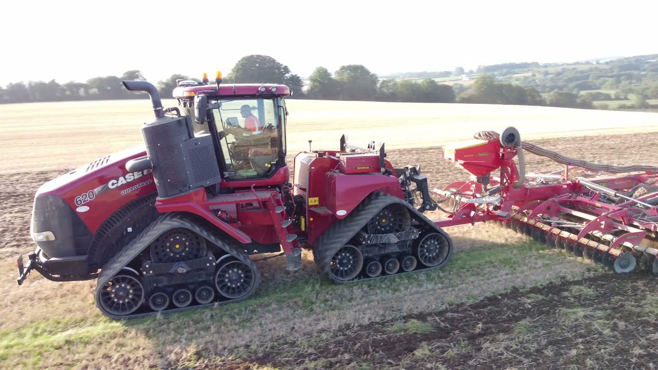 Walter Furlong grain Co. Grubbing with a Case Quadtrack 620 & Vaderstad Topdown 700