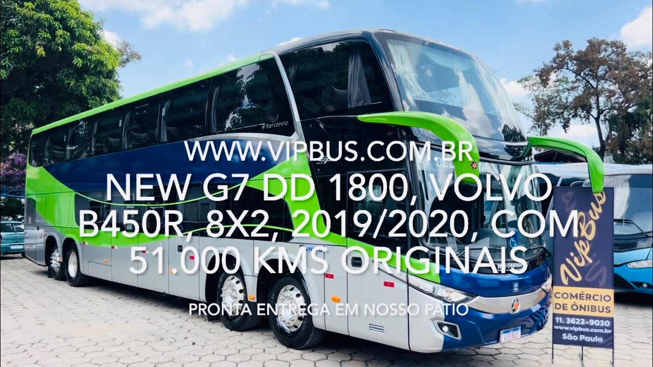 DD New G7, Volvo B450R 6x2, 2019/2020 com 51.000 kms. R$1.550.000,00. Vip Bus 