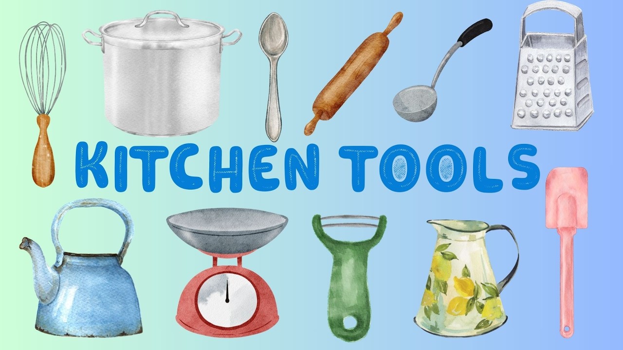 Kitchen Tools Vocabulary in English - Learning Kids Vocabulary Preschool Kindergarten