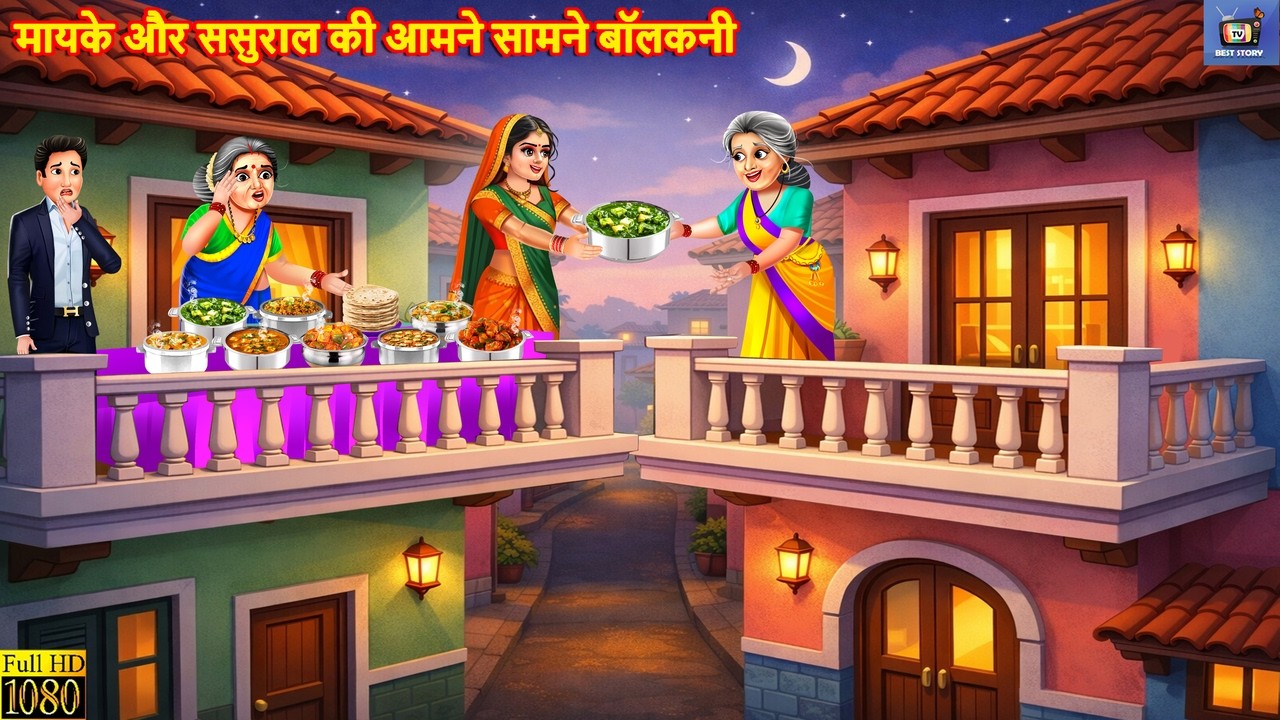 मायके और ससुराल की आमने सामने बॉलकनी | Hindi Kahani | Moral Stories | Hindi Story | Cartoon Video