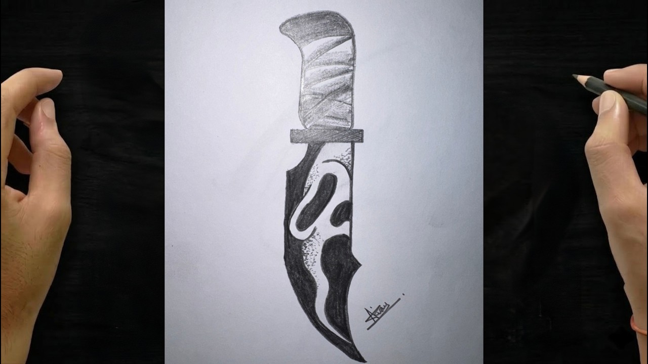 How to Draw a Knife Step by Step 🔪 | Easy Pencil Sketch Tutorial#drawing#sketch#knife