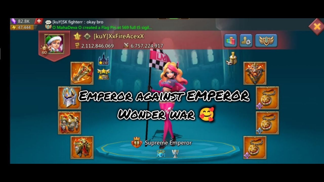 EMPEROR V/S EMPEROR - WONDER WAR- WONDER WAR #lordsmobiletitan #lordsmobile #emperorlordsmobile