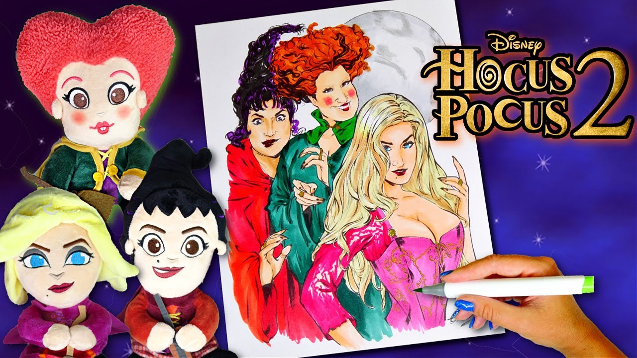 Disney Hocus Pocus 2 Уинифред Сара Мэри Сандерсон Ведьмы Раскраска