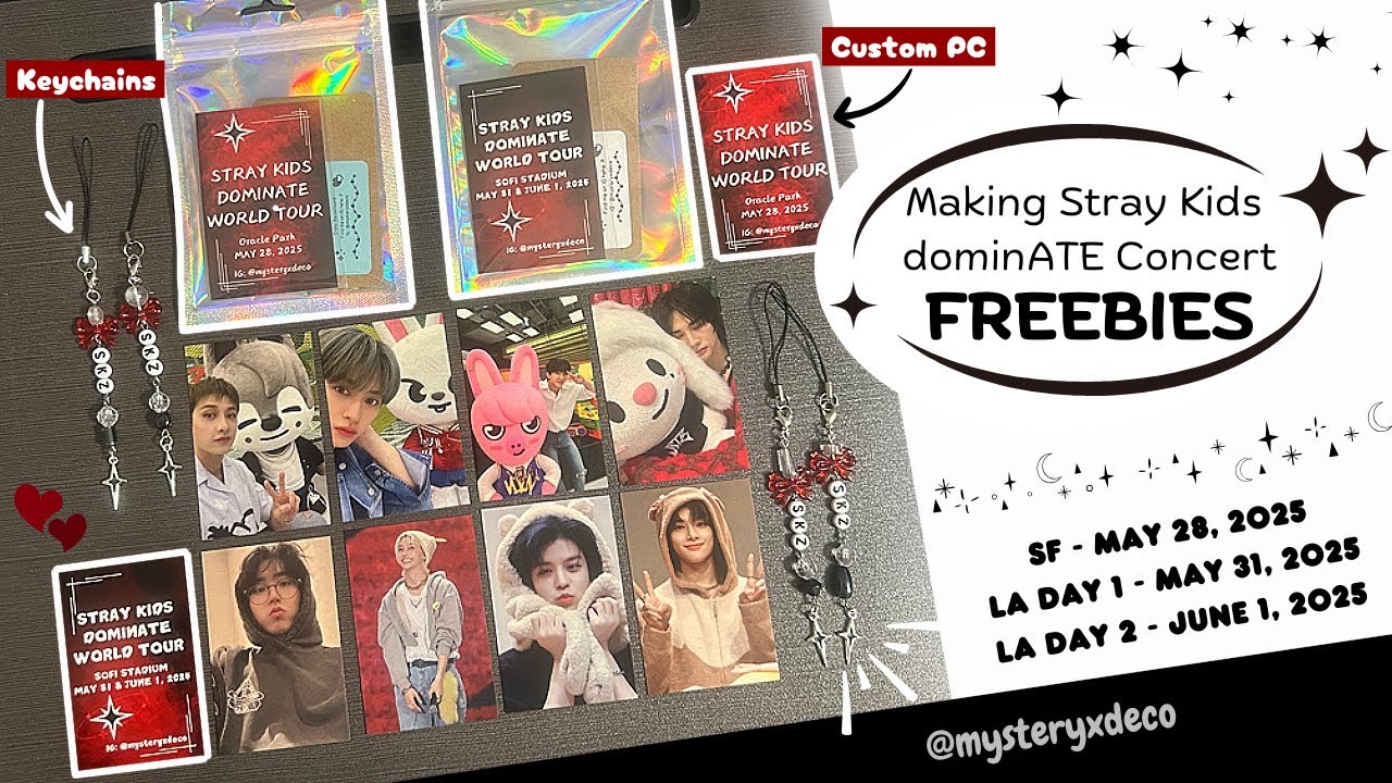 making kpop concert freebies ☾⋆⁺₊✧ | Stray Kids dominATE World Tour | 900+ packs