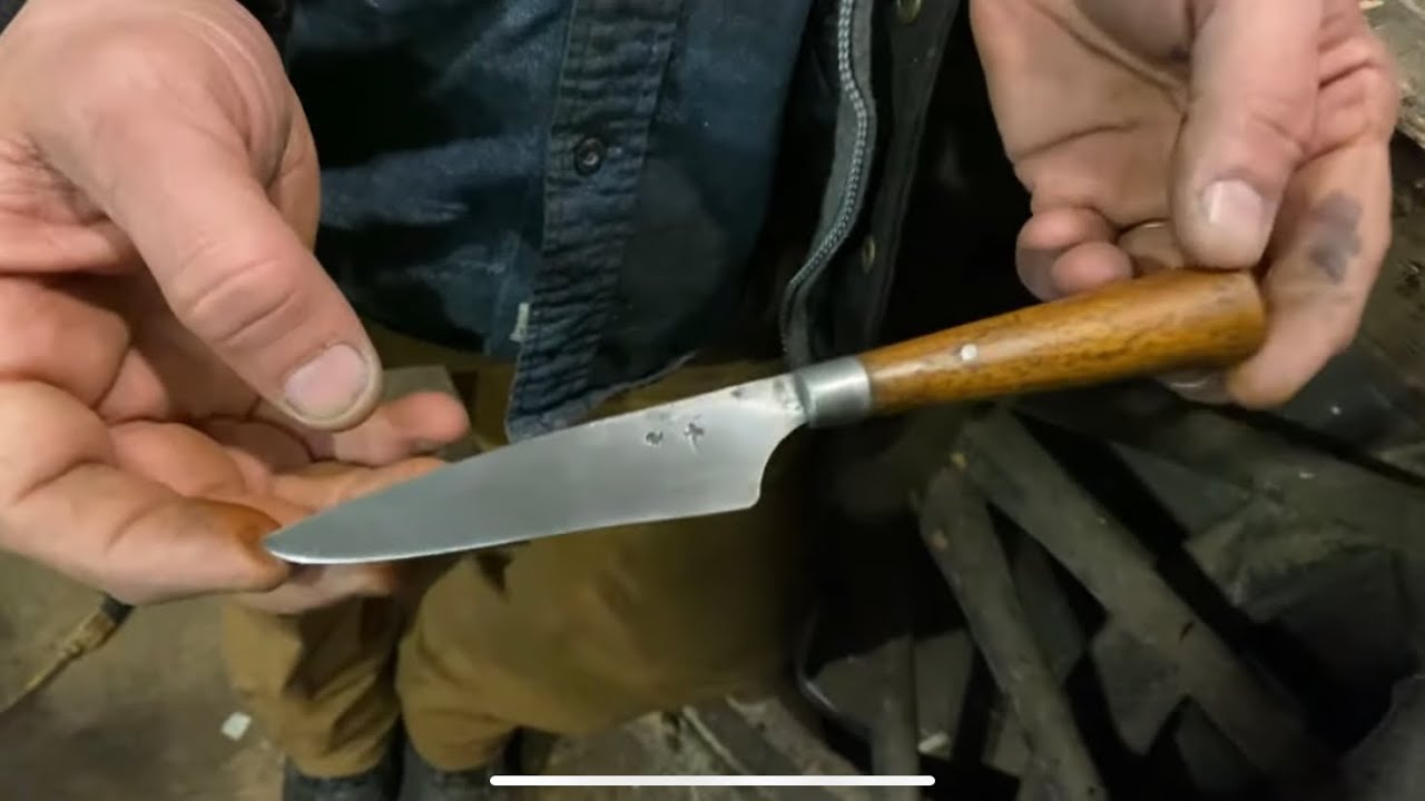 Hand made hickory handle knife finished