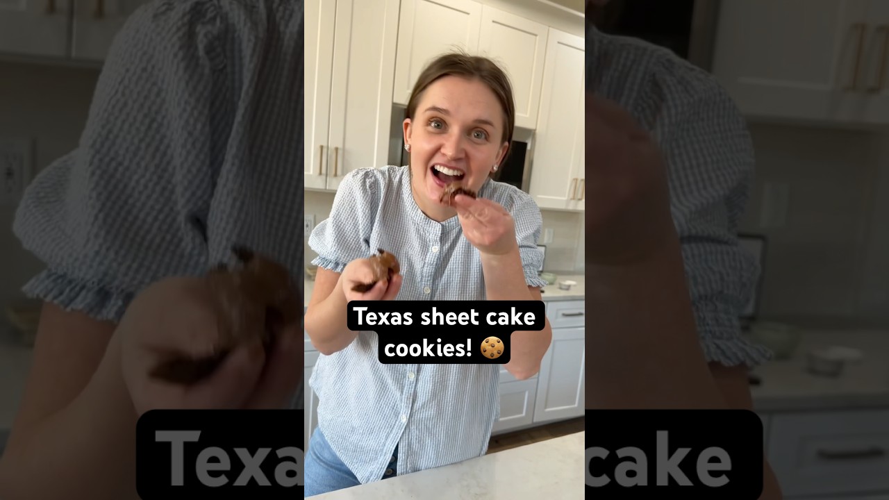 😍Texas Sheet Cake Cookies! The BEST Chocolate Cookies with Fudgy Frosting! #cakemixcookies #easy