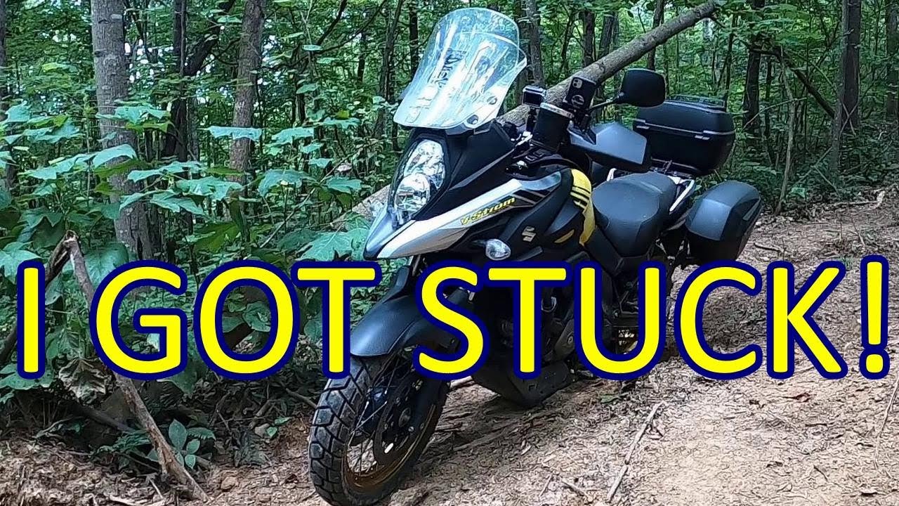 VSTROM 650 OFF ROAD / ROOKIE MISTAKE!...GOT STUCK!