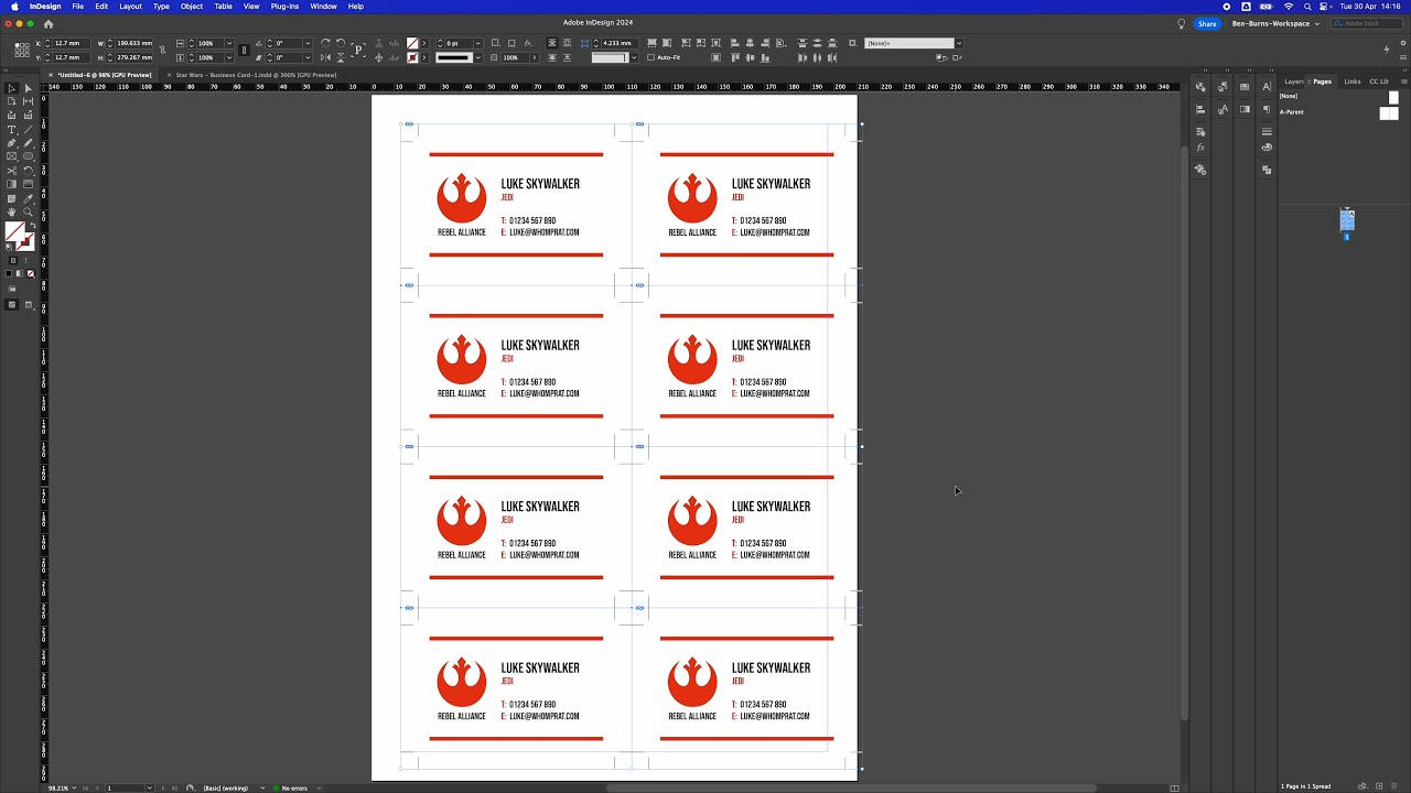 How To Setup Business Cards for Home Printing in Adobe InDesign in UNDER 2 Minutes