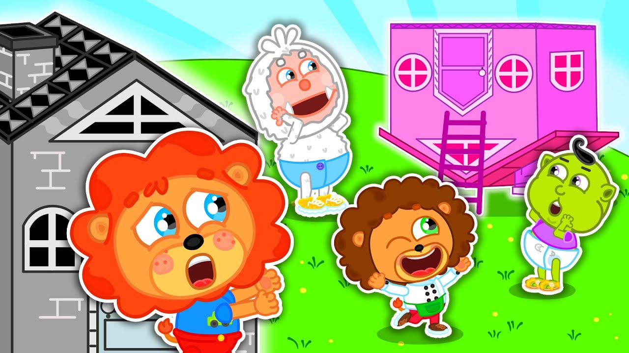 LeonCito | Desafío de la casa de juegos de dos colores | Dibujos animados | Video Para Niños