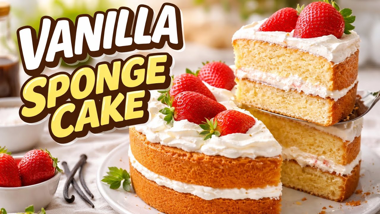 Soft & Fluffy Vanilla Sponge Cake | Perfect Cake Base @Greenville_vlogs 