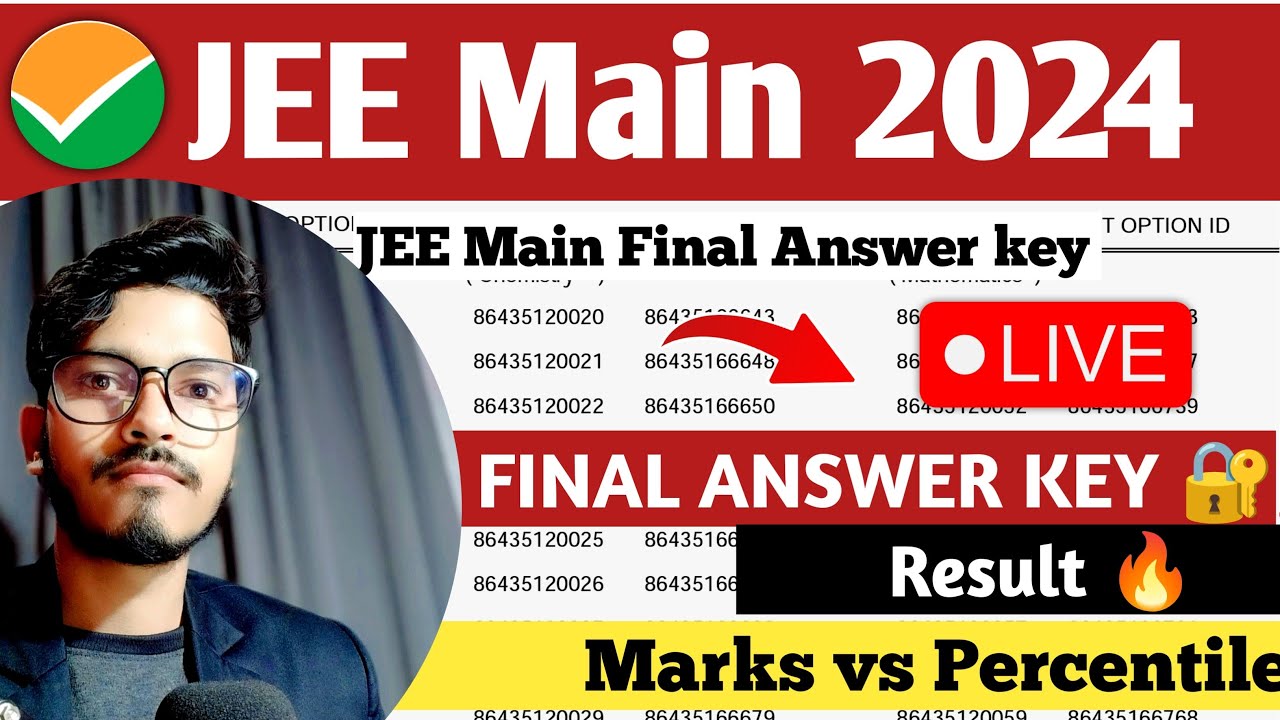 🚨JEE Main 2024 |🔴 Final Answer key & Result Today Published| How to check JEE Main Result Live #jee