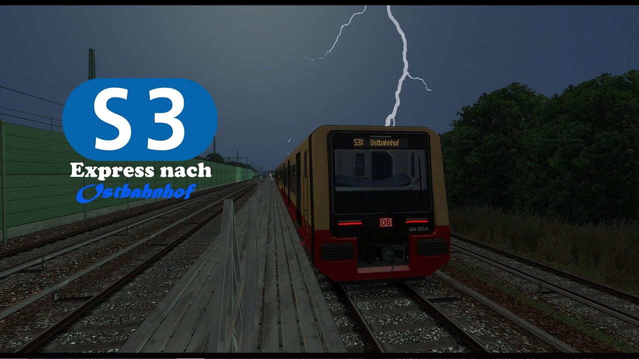 S-Bahn Berlin - S3 Express nach Ostbahnhof - mit der BR484 durch den Sturm - Original Ansagen