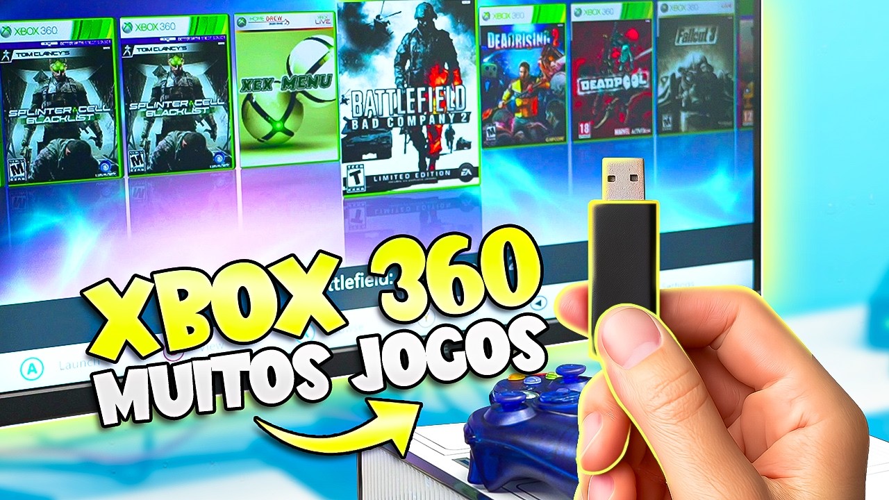 Xbox 360 DESTRAVADO: como COLOCAR jogos pelo PEN DRIVE ou HD EXTERNO! ✅ (RGH e BadUpdate)