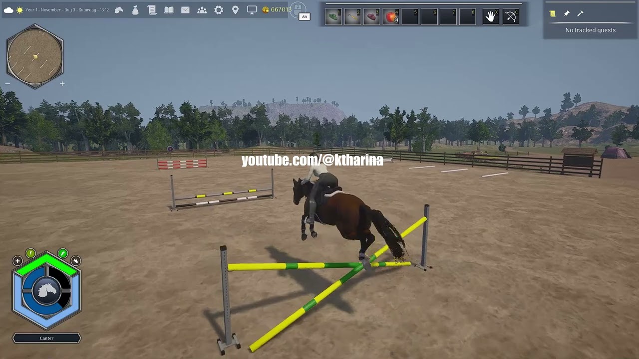 Let&acute;s Play Unbridled that horse game‬ - training at the outdoor arena with  MilkyWay