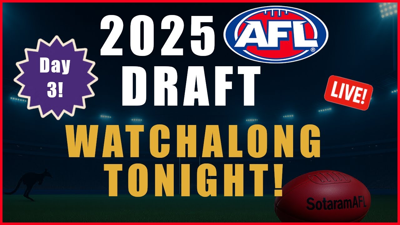 🔥AFL Rookie DRAFT WATCHALONG DAY 3 — LIVE 🔥Join me as I react to EVERY PICK as it happens — live!