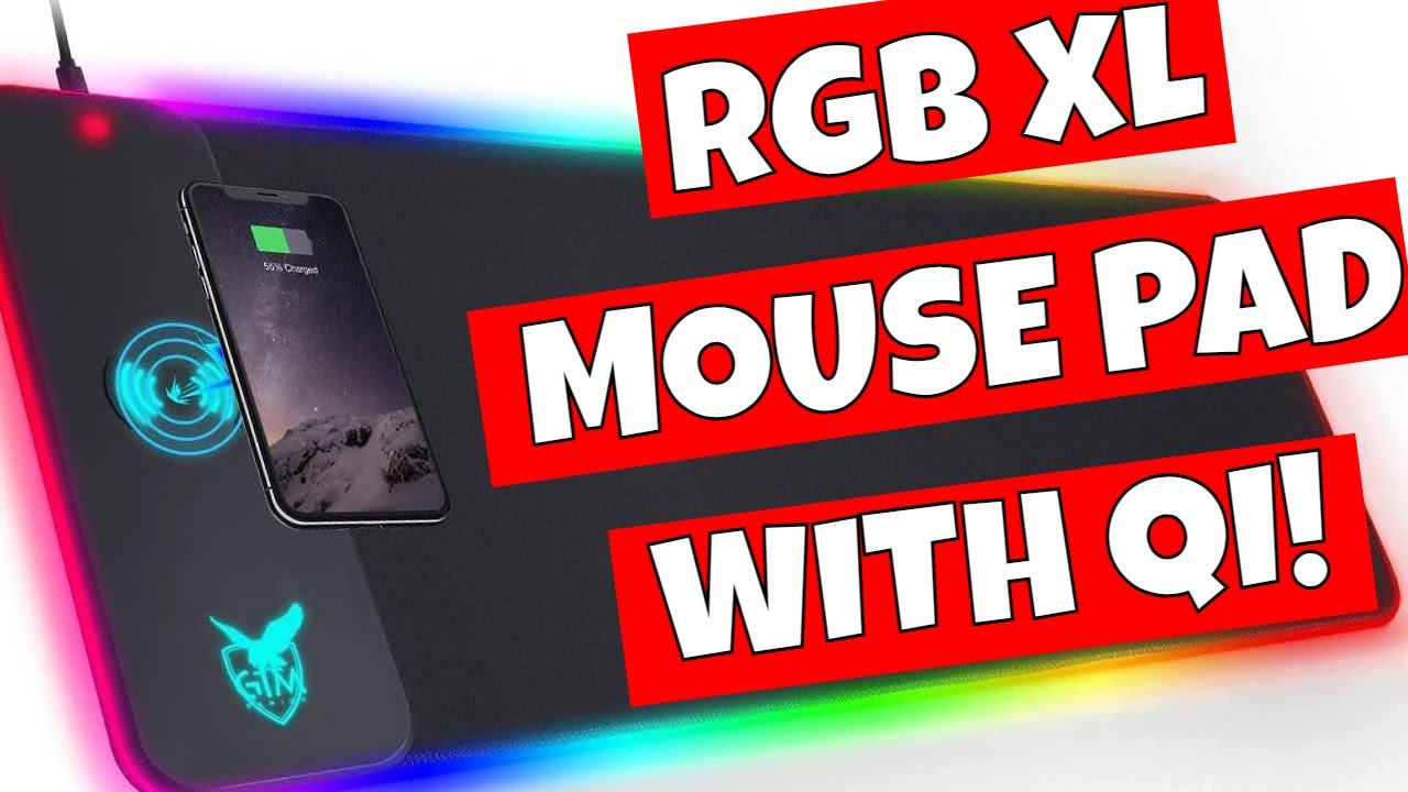 GIM Wireless QI 10w FAST Charging RGB Gaming XXL Mouse Pad