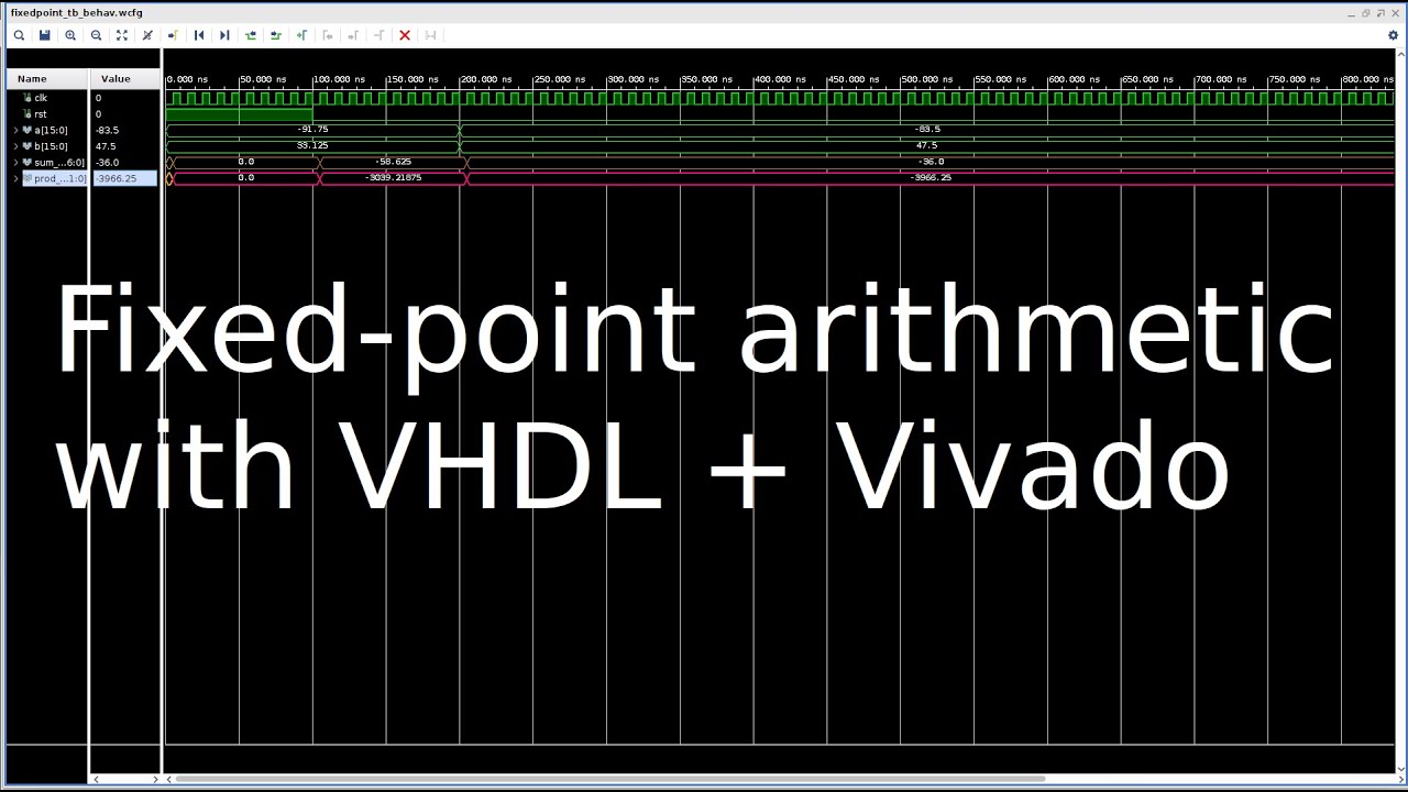 FPGA 8 - VHDL Vivado two's complement fixed-point arithmetic