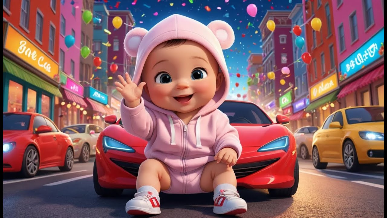 Red Car’s New Year City Ride | Fun Action & Learning Video for Toddlers