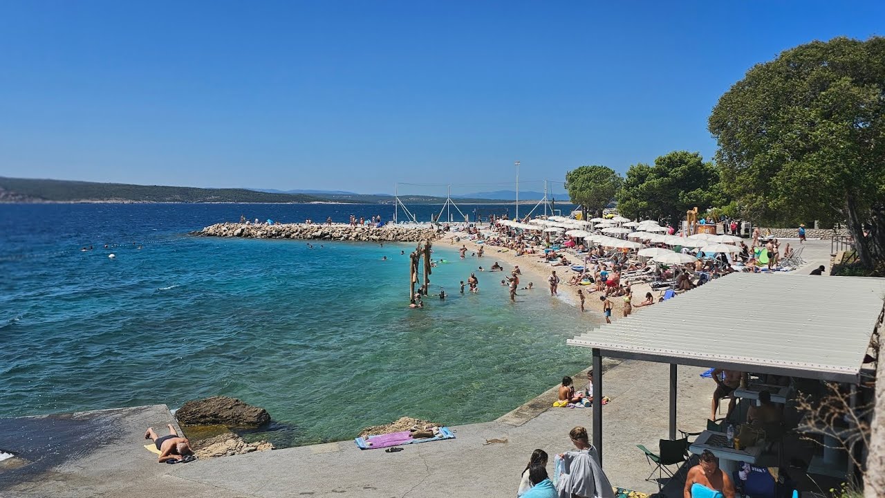 Crikvenica Plaža hrvatska Obala šetnica walking Tour 4k 🇭🇷