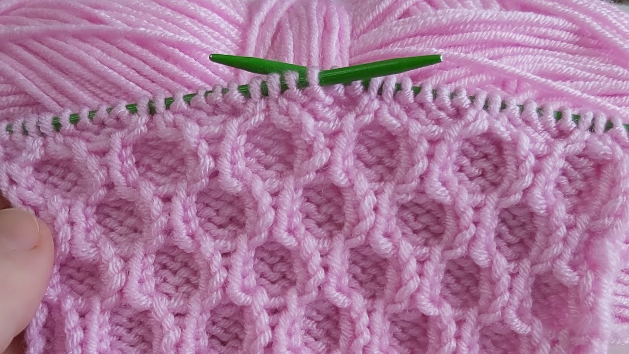 Bal peteği iki şiş örgü model anlatımı 🌼crochet knitting