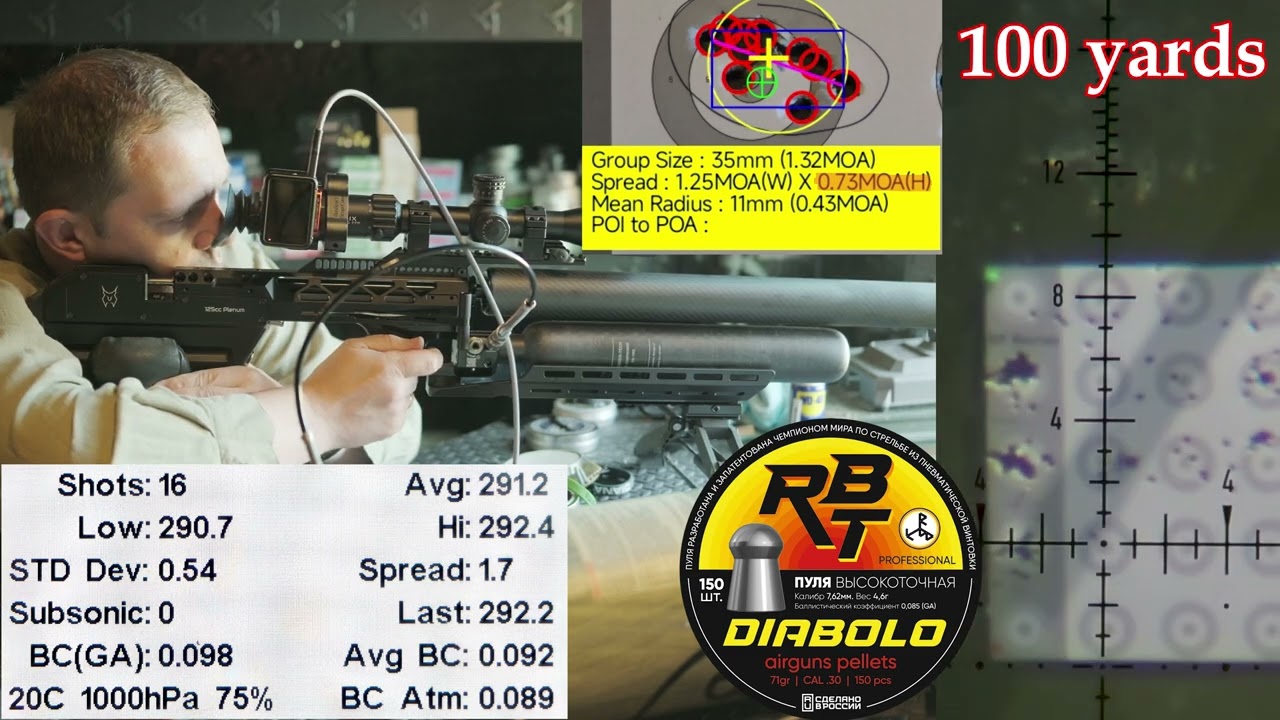 NEW RTI Mora .30 out of the box test to 100 yards with 71gr RBT Diabolo pellets