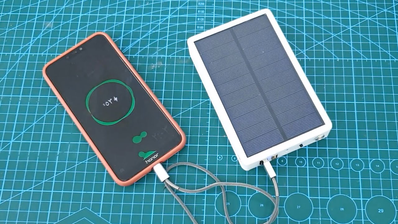 بور بانك يعمل بالطاقة الشمسية DIY Solar Charger Power Bank