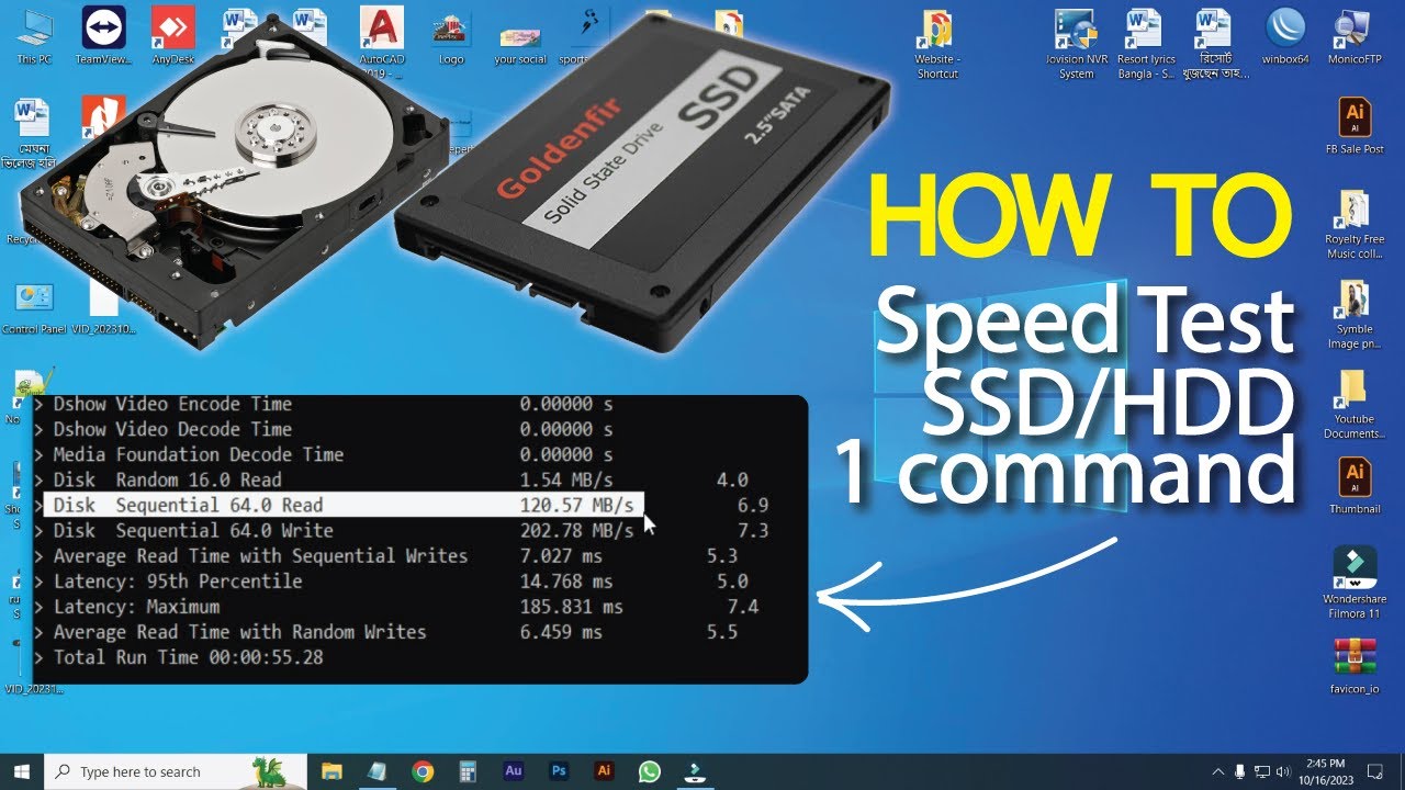 How to check actual Speed of SSD & HDD || HDD Speed Test || SSD Speed Test || How to !