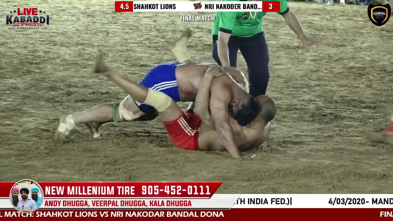 FINAL MATCH: SHAHKOT LIONS VS NRI NAKODAR BANDAL DONA - Major League Kabaddi