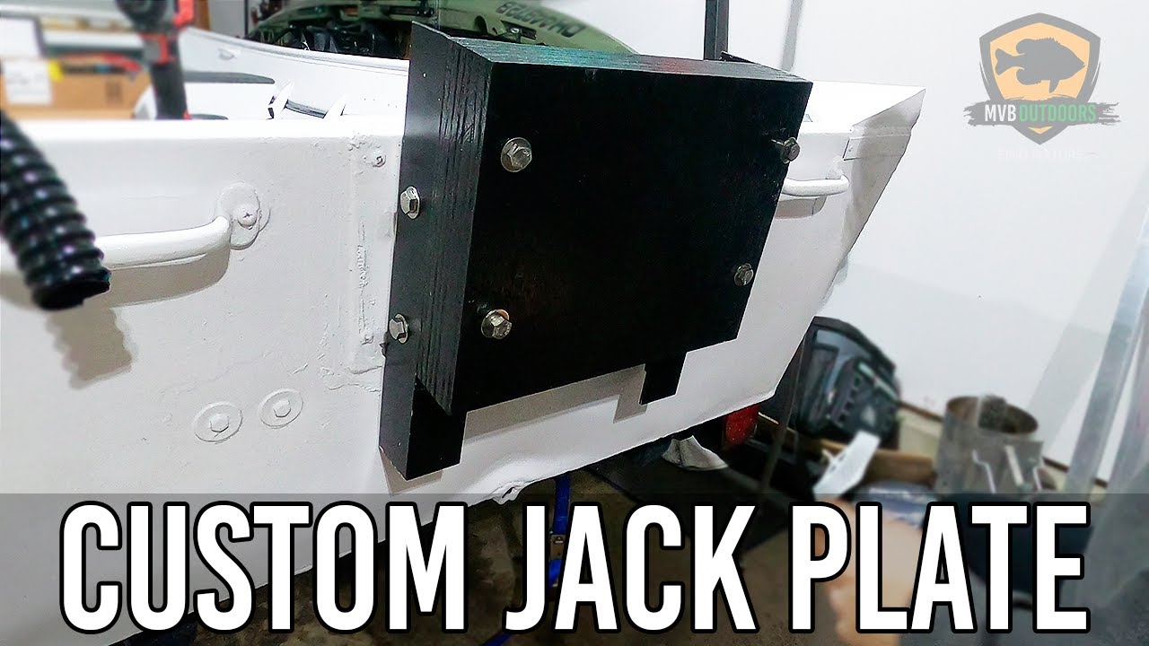 CUSTOM JON BOAT JACK PLATE DIY Riser / Setback for the Bass Duck Boat Conversion Build - Mercury 9.9