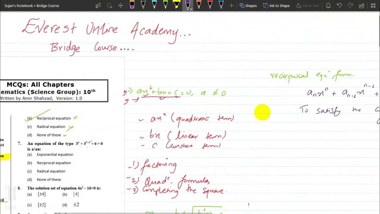 Bridge Course | After SEE Preparation | MCQ Solved Part 1 | +2 Entrance Preparation