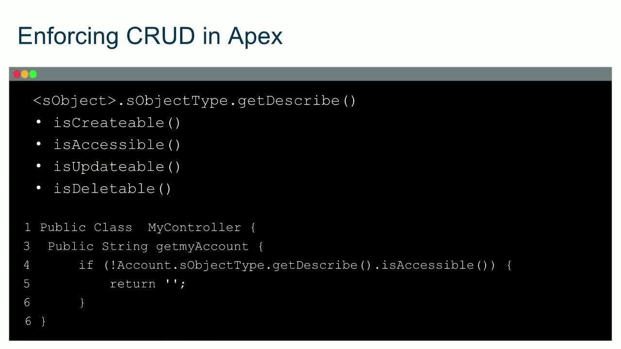 Data Access Control for Apex, Visualforce, and Lightning