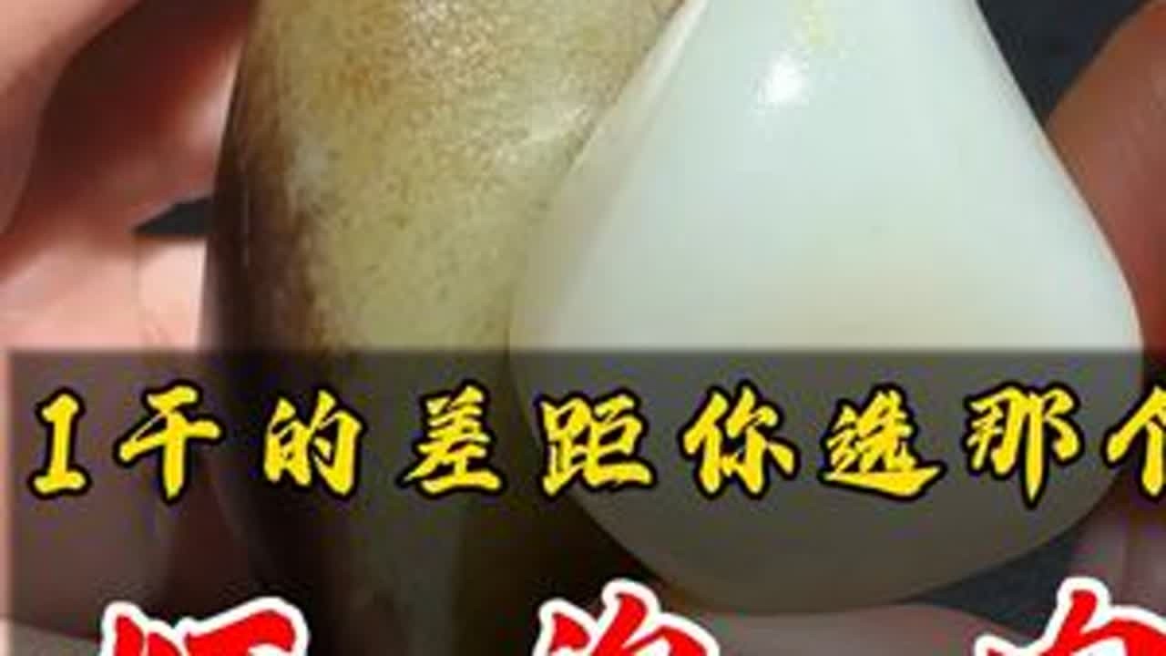 两块料子，一千的差距：和田玉籽料灯泡肉 #和田玉#和田玉籽料#珠宝首饰#玉文化#玉石魅力