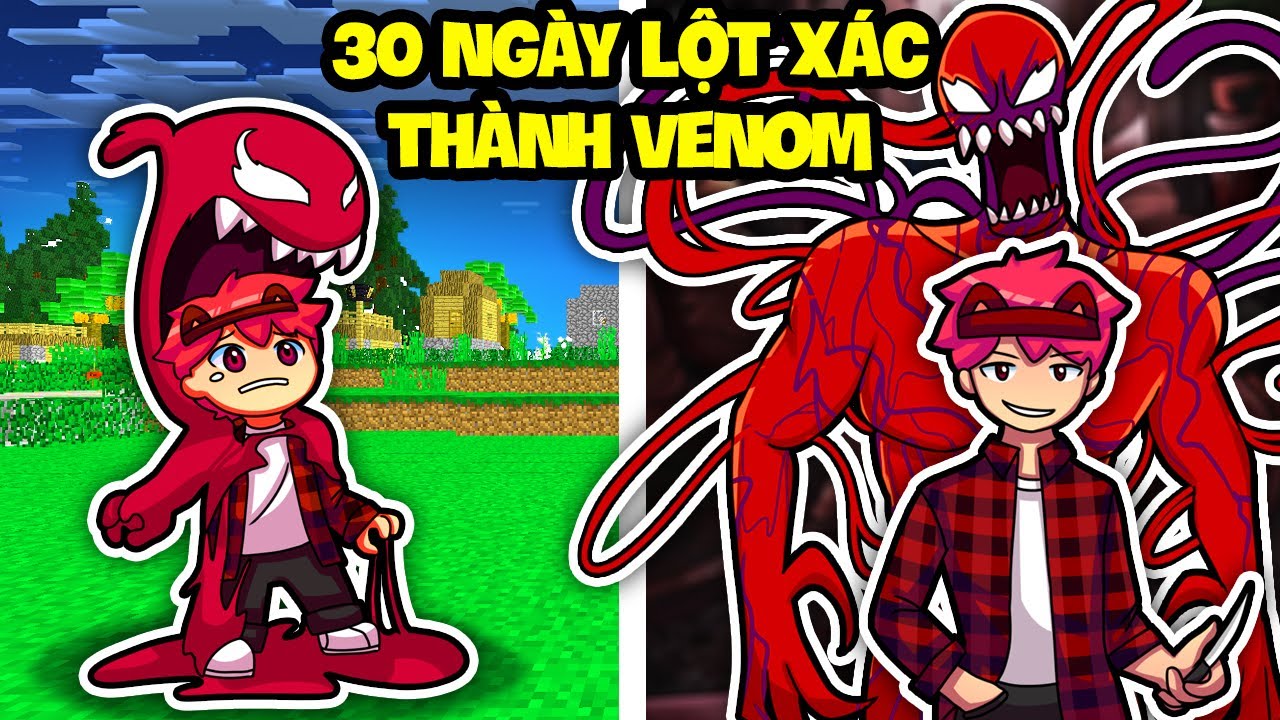HACHI 30 NGÀY LỘT XÁC THÀNH VENOM TRONG MINECRAFT*HACHI 30 NGÀY LỘT XÁC THÀNH VENOM*