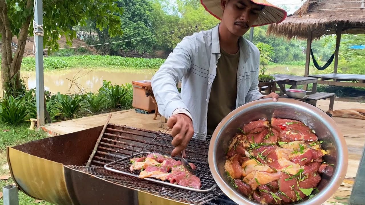 Grilled Beef and Prahok Sauce Traditional Recipe - My Skill Cooking