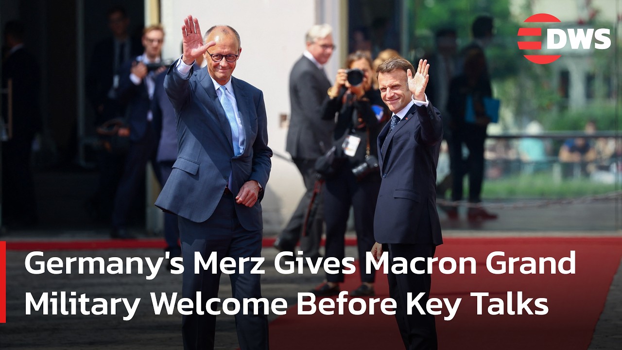 FULL GRAND CEREMONY: Merz Welcomes Macron With Full Military Honours Before Cabinet Talks | AC1F