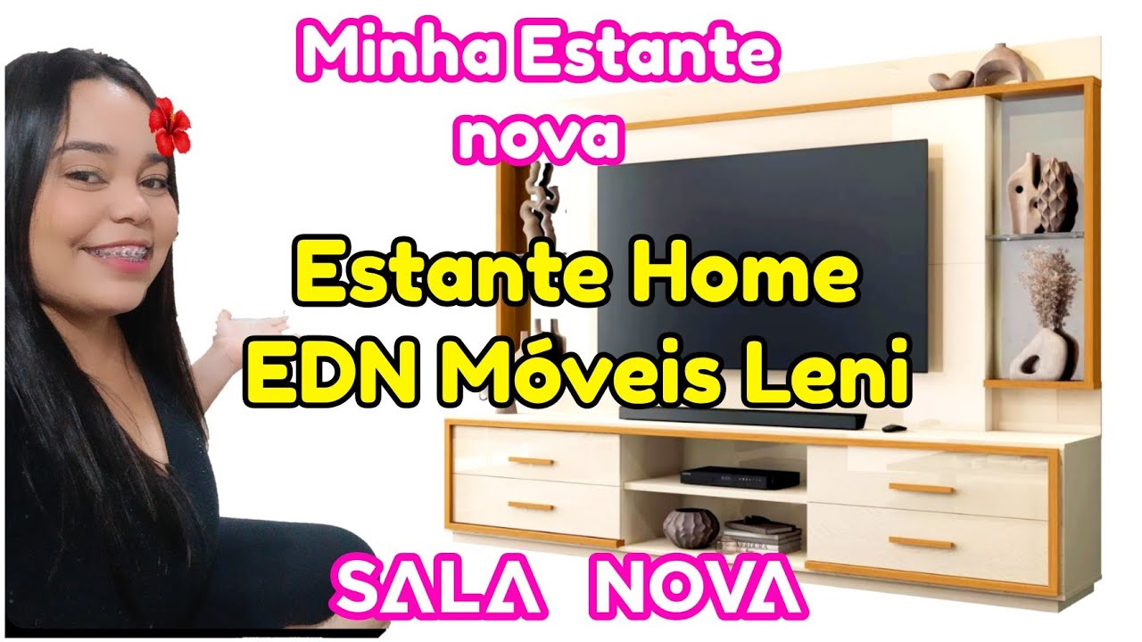 ESTANTE HOME TEATHER  EDN MÓVEIS LENI PARA TV ATÉ 75” 4 GAVETAS EDN MÓVEIS LENI