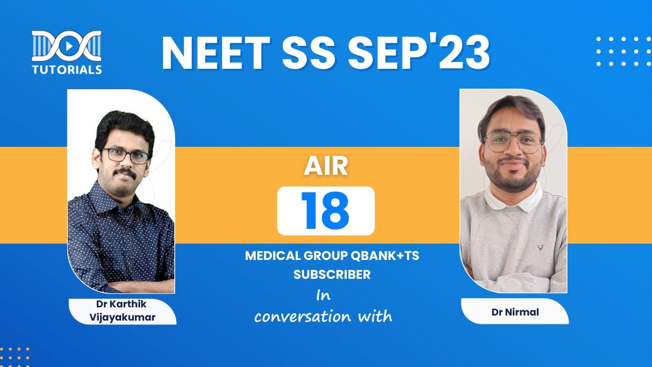 #SuccessStory | NEET SS 2023 Medical Group Rank 18 Dr Nirmal with&nbsp;Dr&nbsp;Karthik&nbsp;Vijayakumar