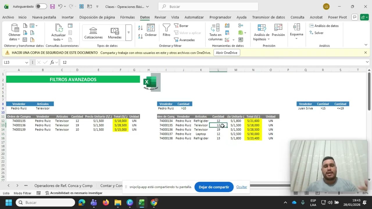 Excel Aula 360   Nivel Básico   Filtros Avanzados