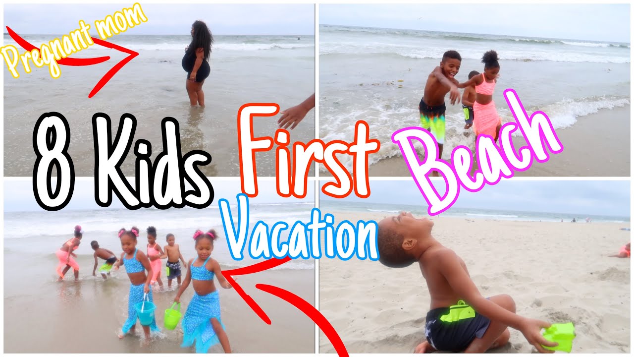 8 KIDS FRIST TIME AT THE BEACH SEEING THE OCEAN!