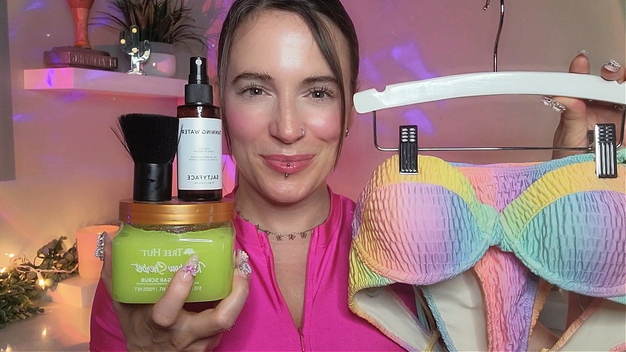 ASMR - Bikini 👙 Store Roleplay & Self Tanner Application *Layered*
