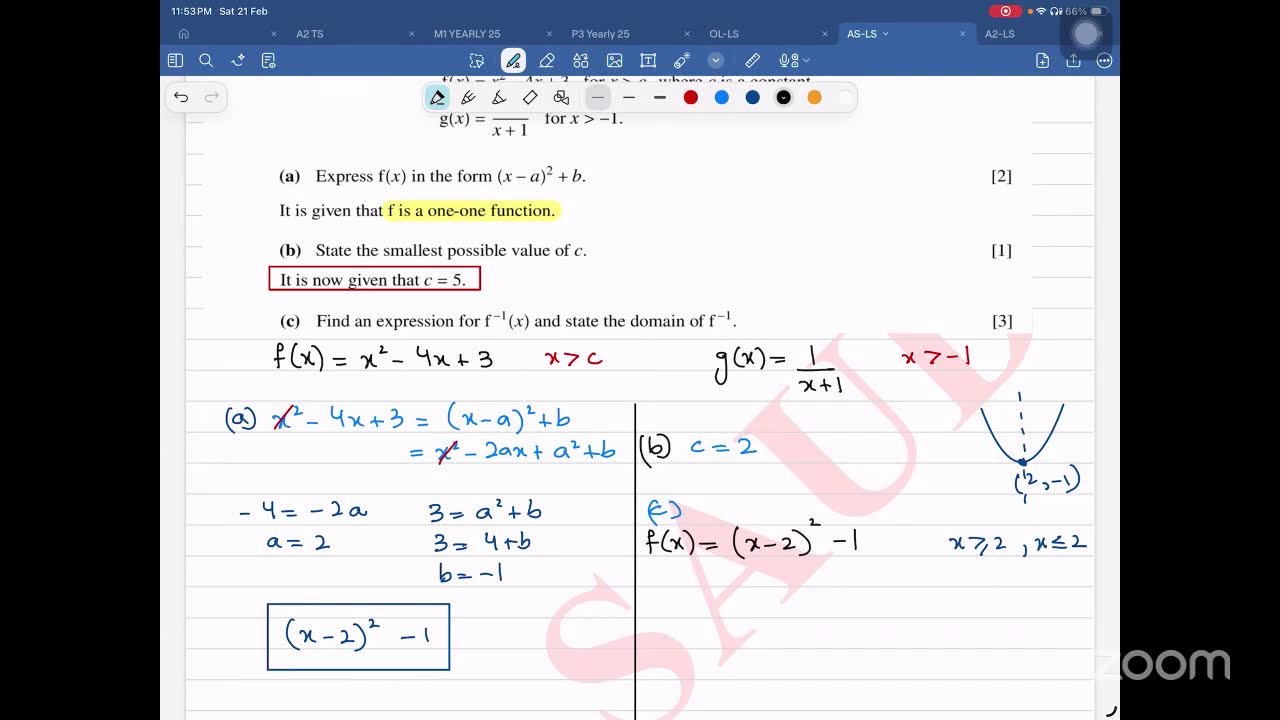 Function Past Papers Topical & Explanation - AS Level | Maths With SB