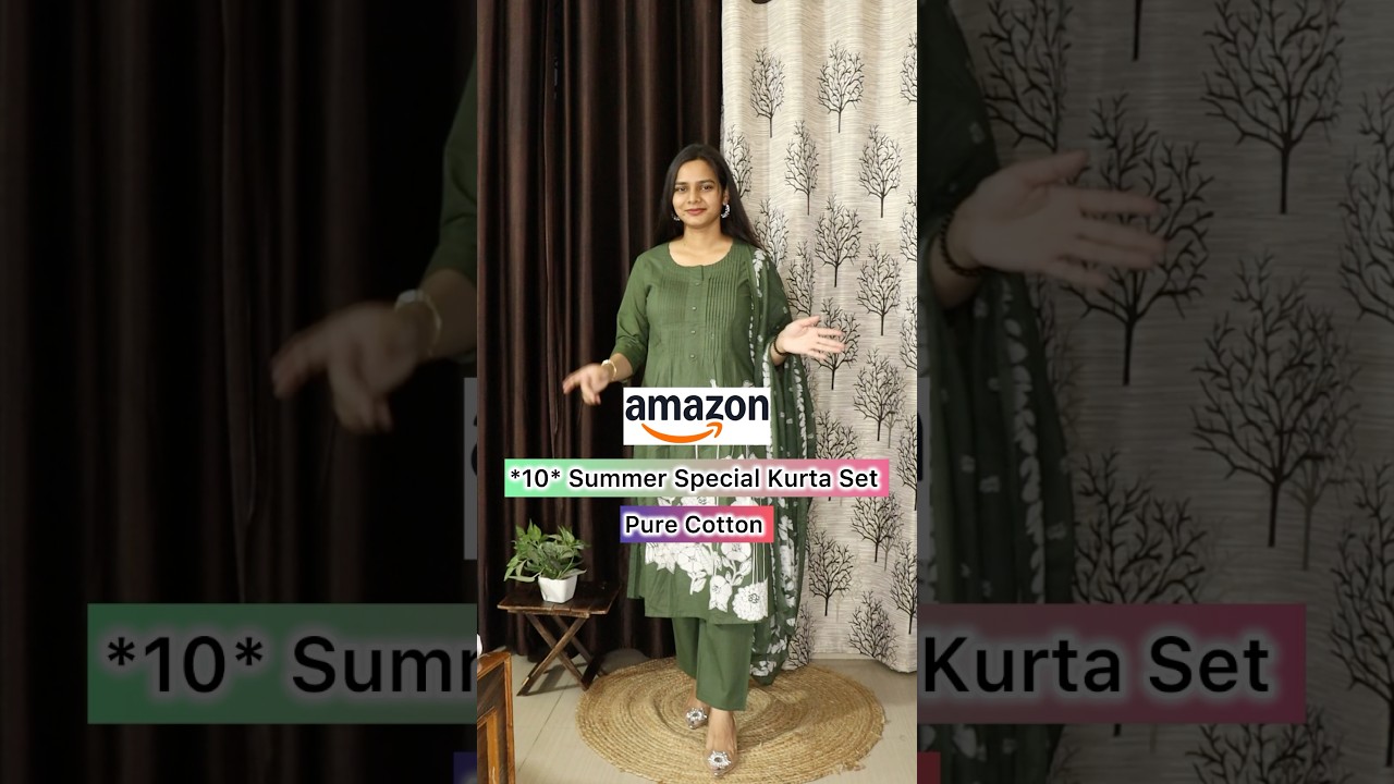 Amazon &ldquo;10&rdquo; Summer Special Cotton Kurta Set Haul 🩷 #amazonfinds #cottonsuits #ytshorts #jyotiraj