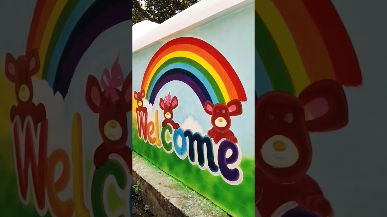 school Wall painting #art #drawing #artclass #new #trending #painting #शोर्ट्स #wall decoration